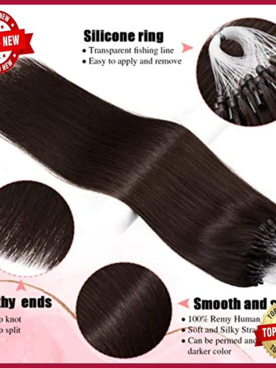 24 Inch Human Hair Microlink Extensions 50g Pack Long Micro Loop main image 5